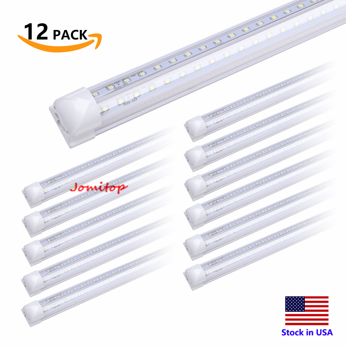 8FT LED shop light fixture Integrated Tube Light T8 96” warehouse lights 12pack