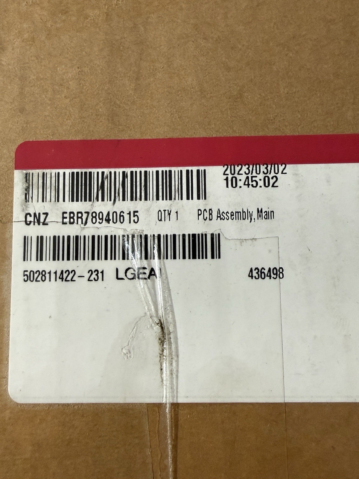 LG Refrigerator Main Control Board OEM EBR78940615