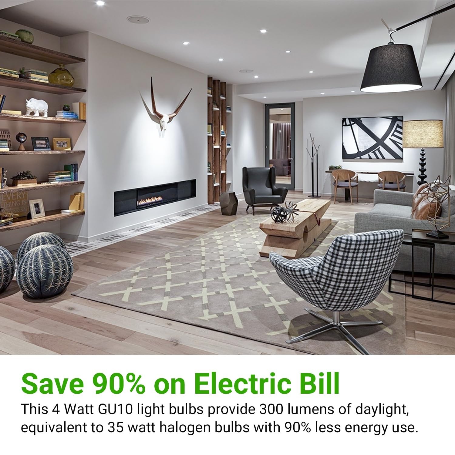 6/12/24PACK GU10 LED Light Bulbs, 5000K Daylight, 4W Equivalen35W, 300LM, 120V
