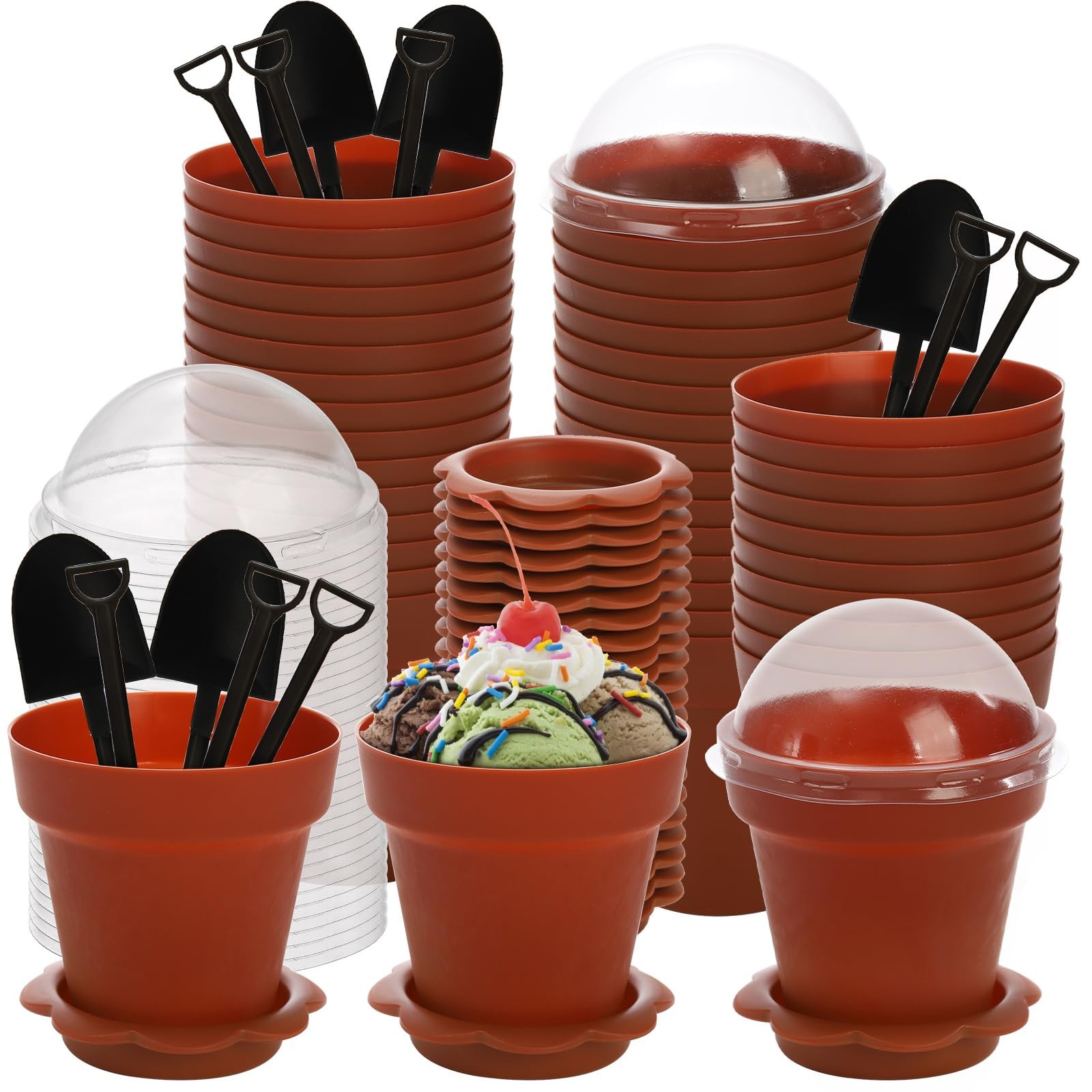 ZEAYEA 50 Pack Dessert Cups With Lids and Spoons, 6.7 oz Plastic Parfait Appetiz