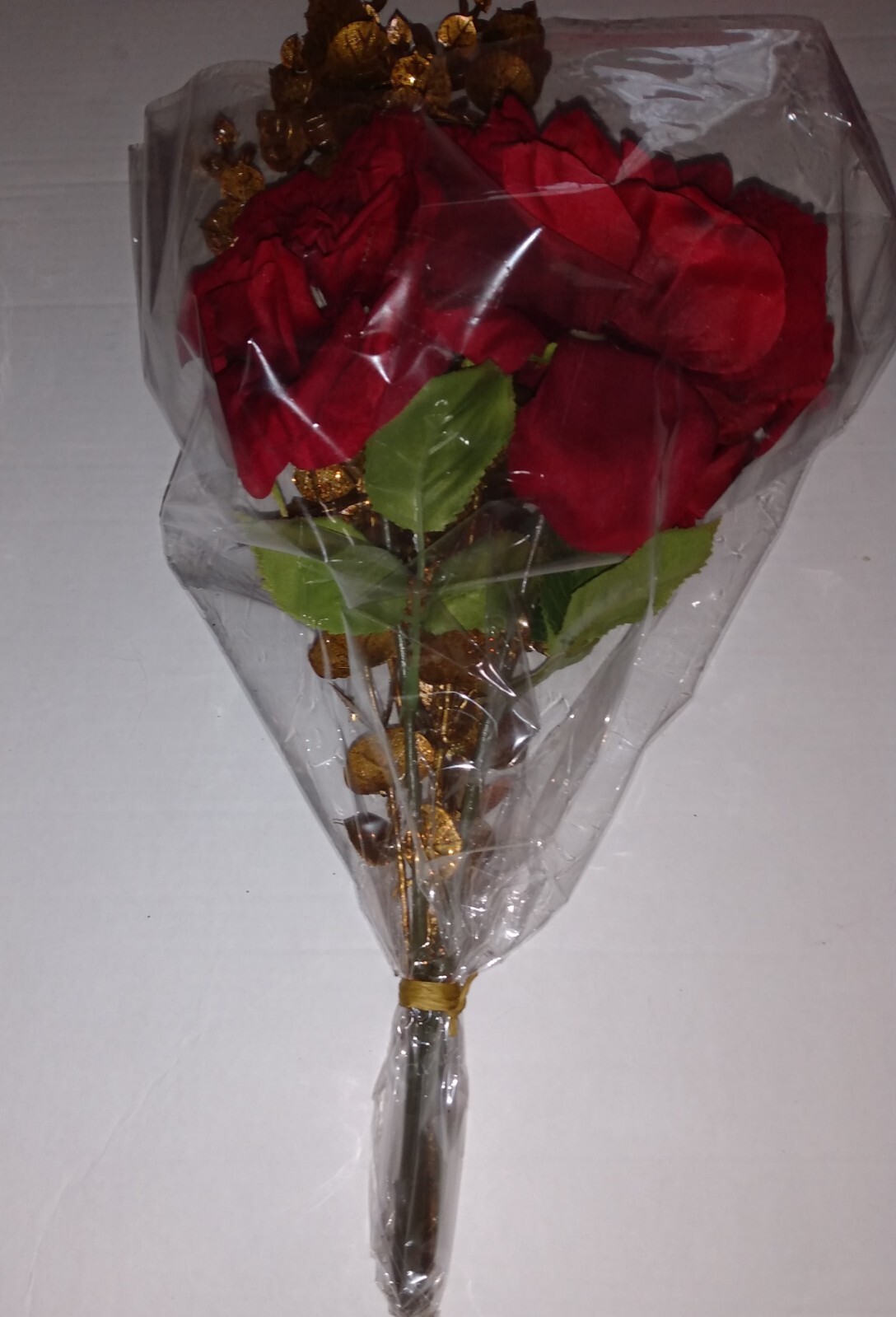 Beautiful Silk Peony Flower Arrangement w/Gold Eucalyptus Valerie QVC New