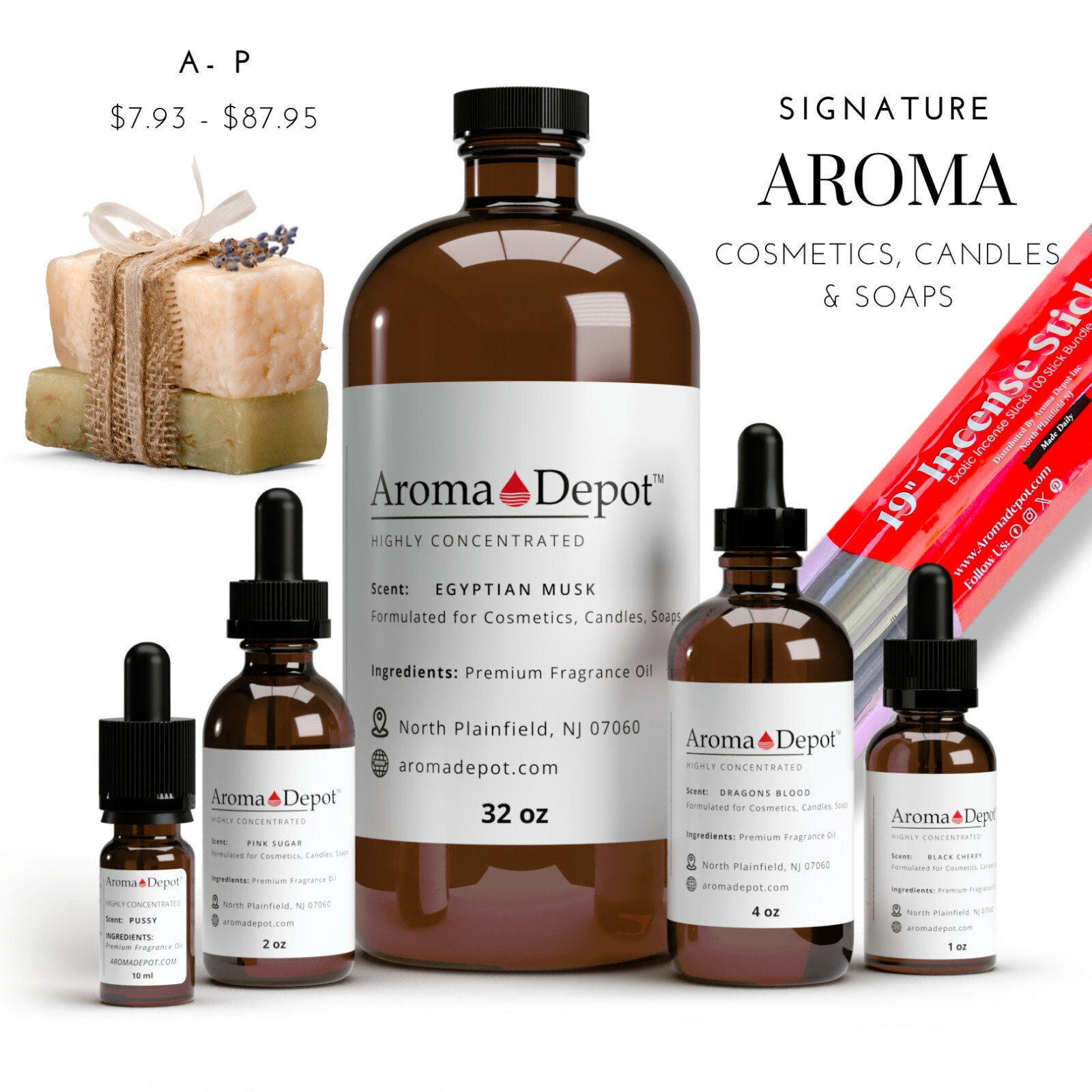 Fragrance oils for Soap Candles Making Bath Diffuser Burners Incense Scented Oil