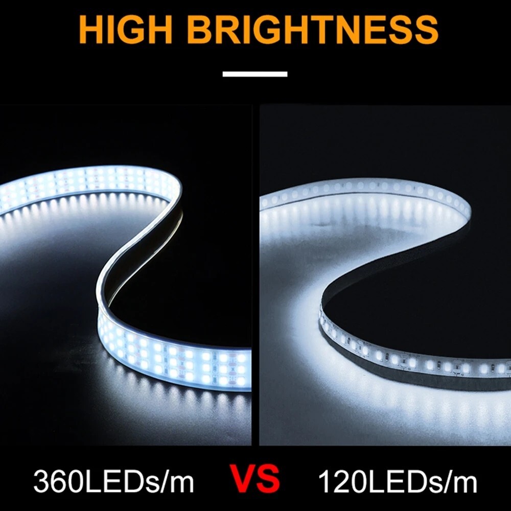 High Brightness SMD2835 Three Row 360Leds/m 12V 24V Waterproof Flexible Led Tape