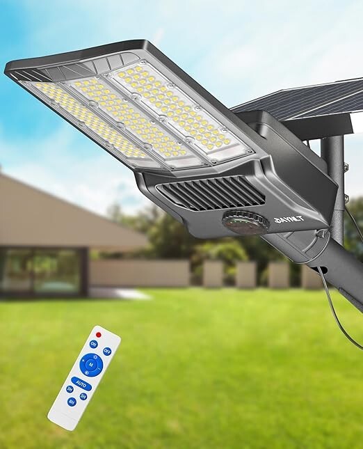 JAYNLT 8000W Solar Street Lights Outdoor, 6500K High Powered Commercial Parking