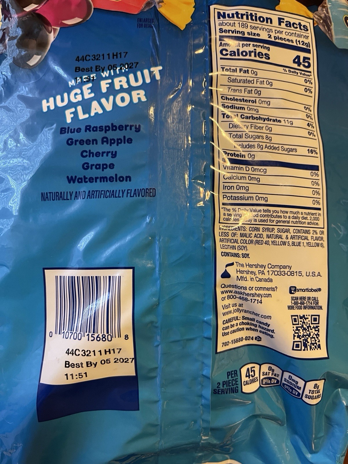 JOLLY RANCHERs Blue Raspberry HARD CANDY POUNDS 4 LBs FRESH wedding party