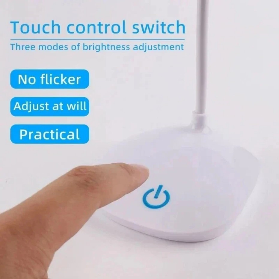USB LED Desk Light Dimmable Bedside Reading Lamp Rechargeable Touch Control -&#