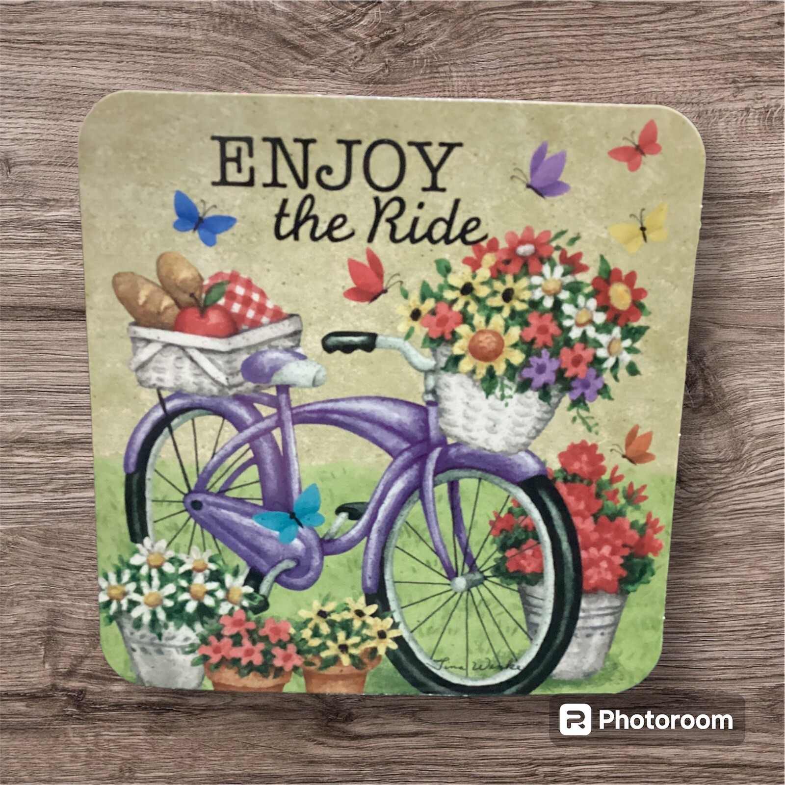 5×5 Inches Happy Birthday Greeting Card Enjoy The Ride Butterflies