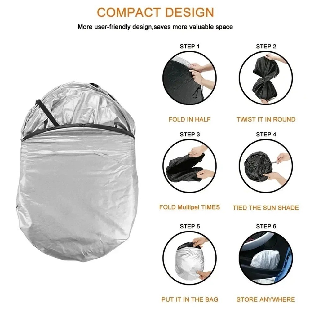 Foldable Windshield Sun Shade – UV Blocking,Foldable Dual-Panel 59.06 x 27.56 in