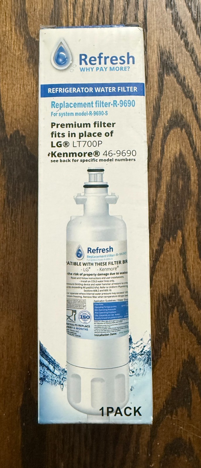 REFRESH Refrigerator Filter R-9690PLUS-S / LG LT700P /Kenmore 46-9690 NEW