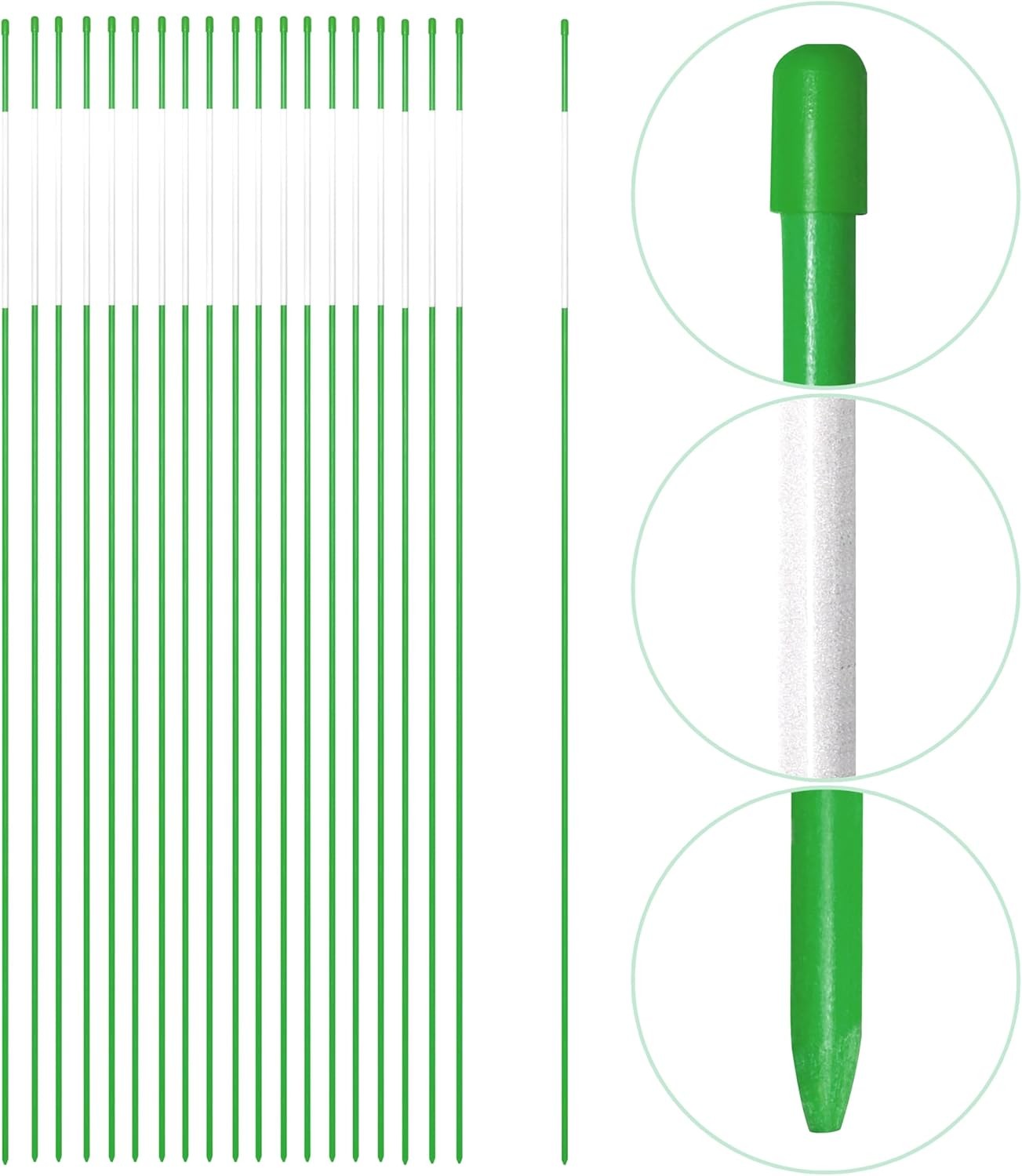 Anley 20 Pack 48″ Reflective Driveway Markers, Snow Stakes Safety Markers Green