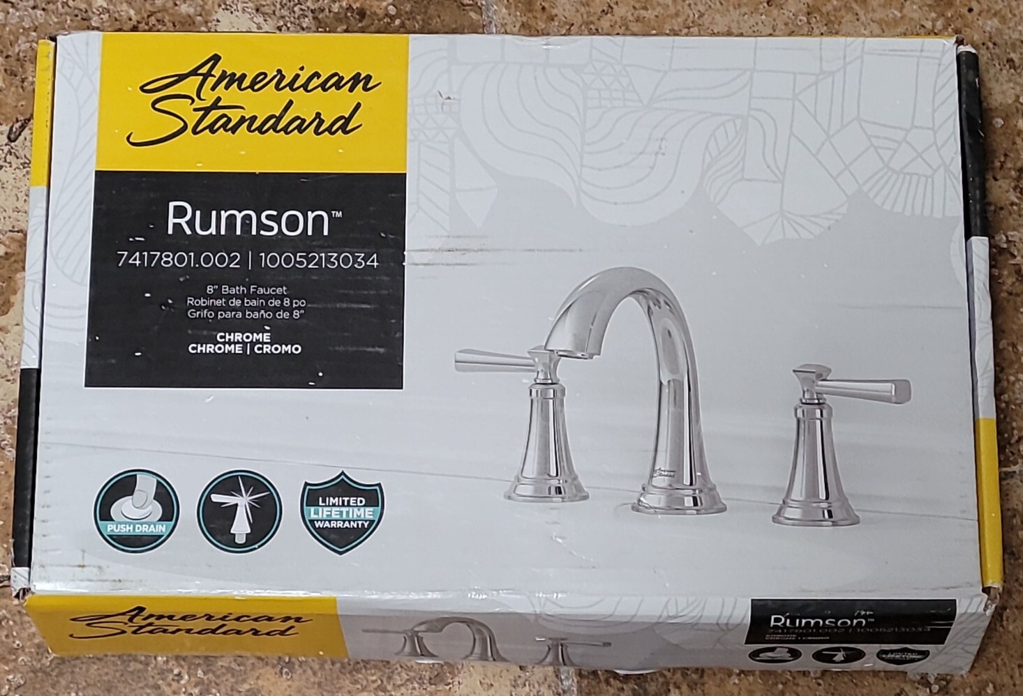 American Standard Rumson 8″ Wide-Spread 2 Handle Bathroom Faucet Chrome 7417 New