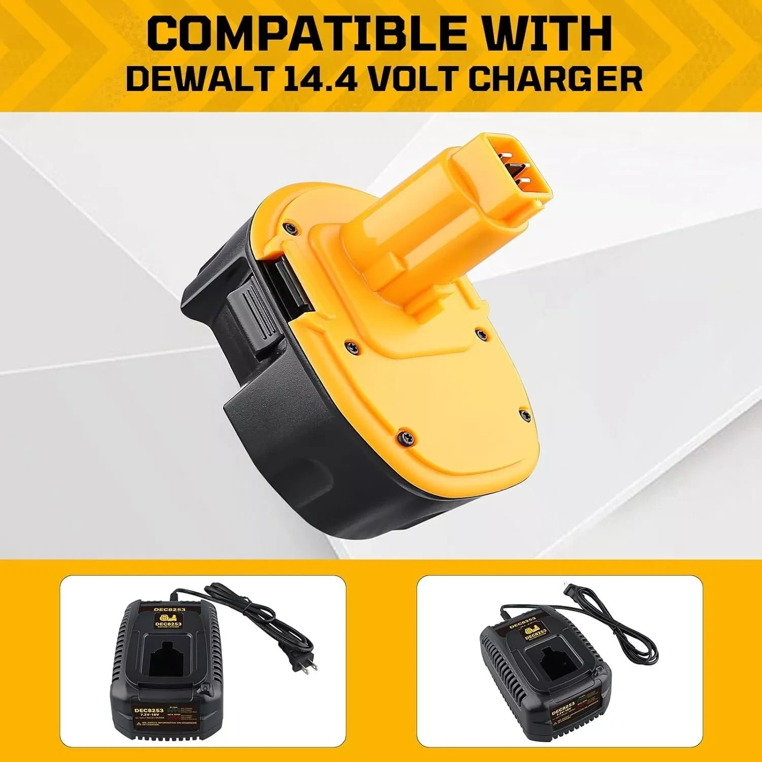 2Pack 14.4 Volt Replacement For DEWALT DC9091 14.4V Battery DW9091 DW9094 DE9091