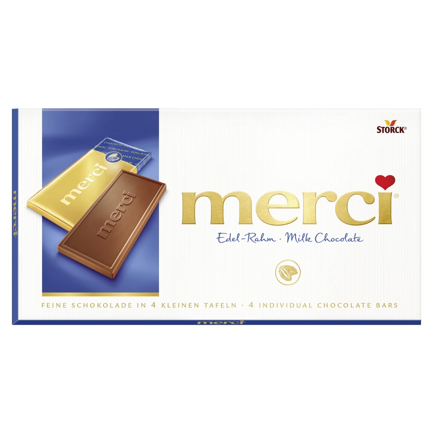 (12PACK) Merci Fine Milk Chocolate (4 Individual Bars) 100g(EXP 07/206)