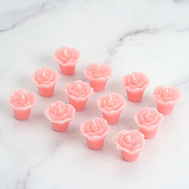 12 PINK Mini Roses Floating CANDLES Party Wedding Centerpieces Supplies