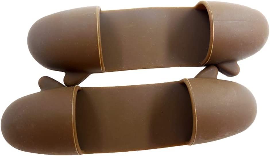 1 Pair Mini Silicone Finger Clip, Professional High Heat Resistant Brown