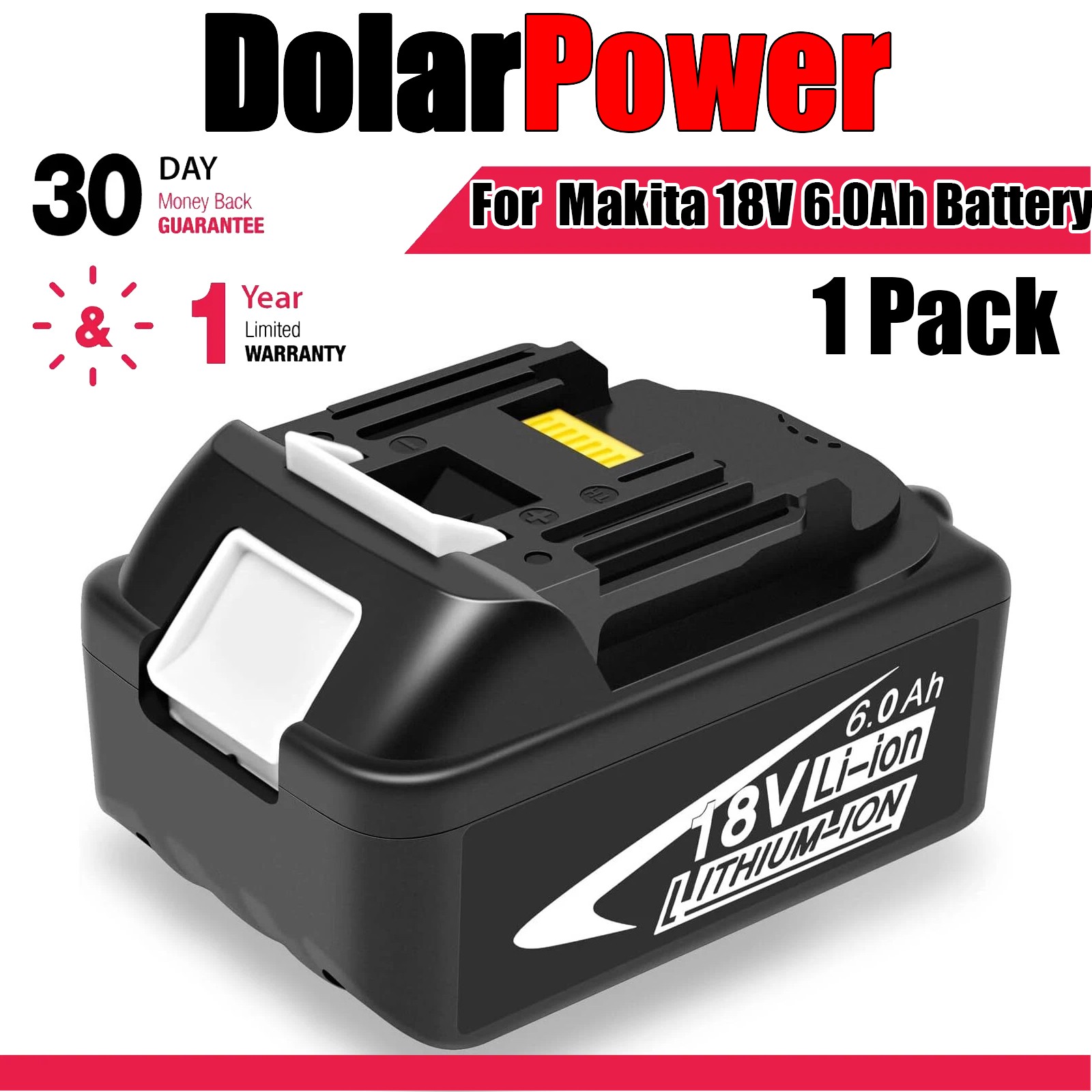 1/4x BL1815B 6.0Ah Battery For Makita 18V BL1860B Lithium-Ion BL1850B BL1840B