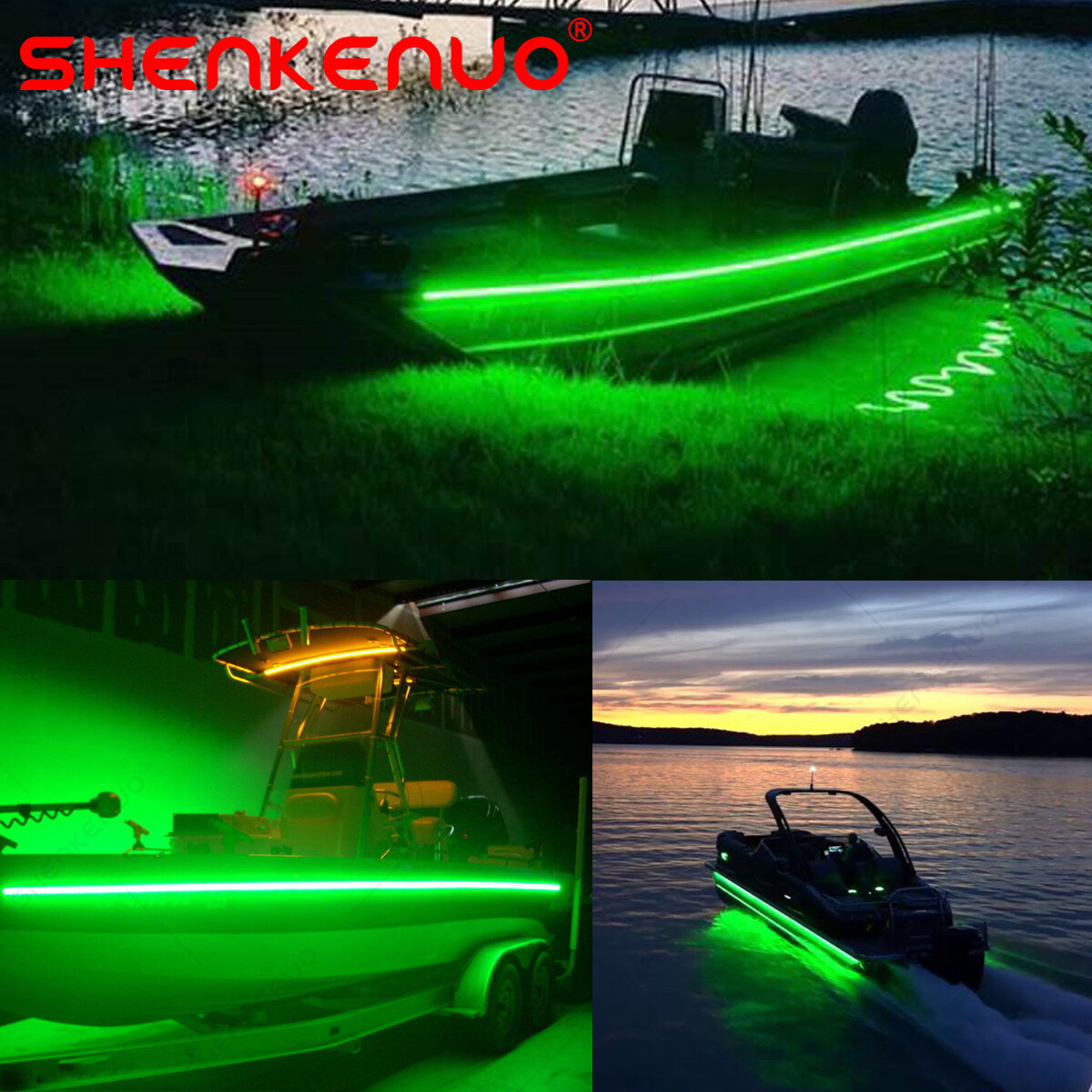 12V 16.4 FT 300SMD Flexible Green LED Strip Light Waterproof For Car Truck Boat