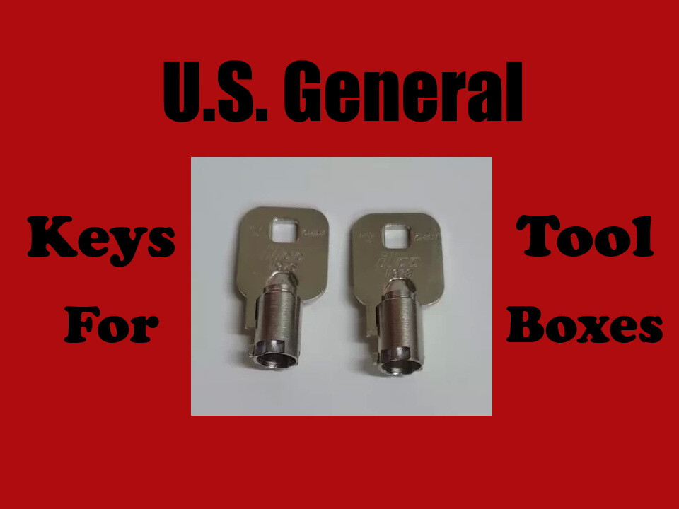 U.S. GENERAL SET OF 2 KEYS 0001 – 1987 TUBULAR TOOL BOX KEY FREE SHIPPING