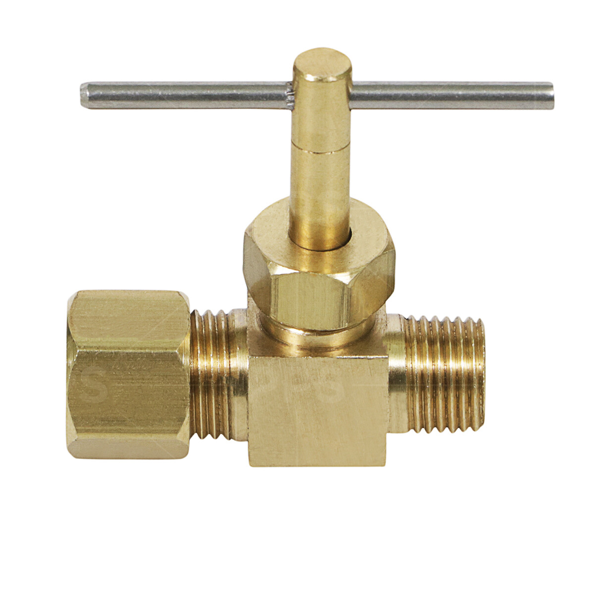 1/4-3/8 in. COMP x 1/8-1/4 in. MIP Straight Needle Valve (Rough Brass)