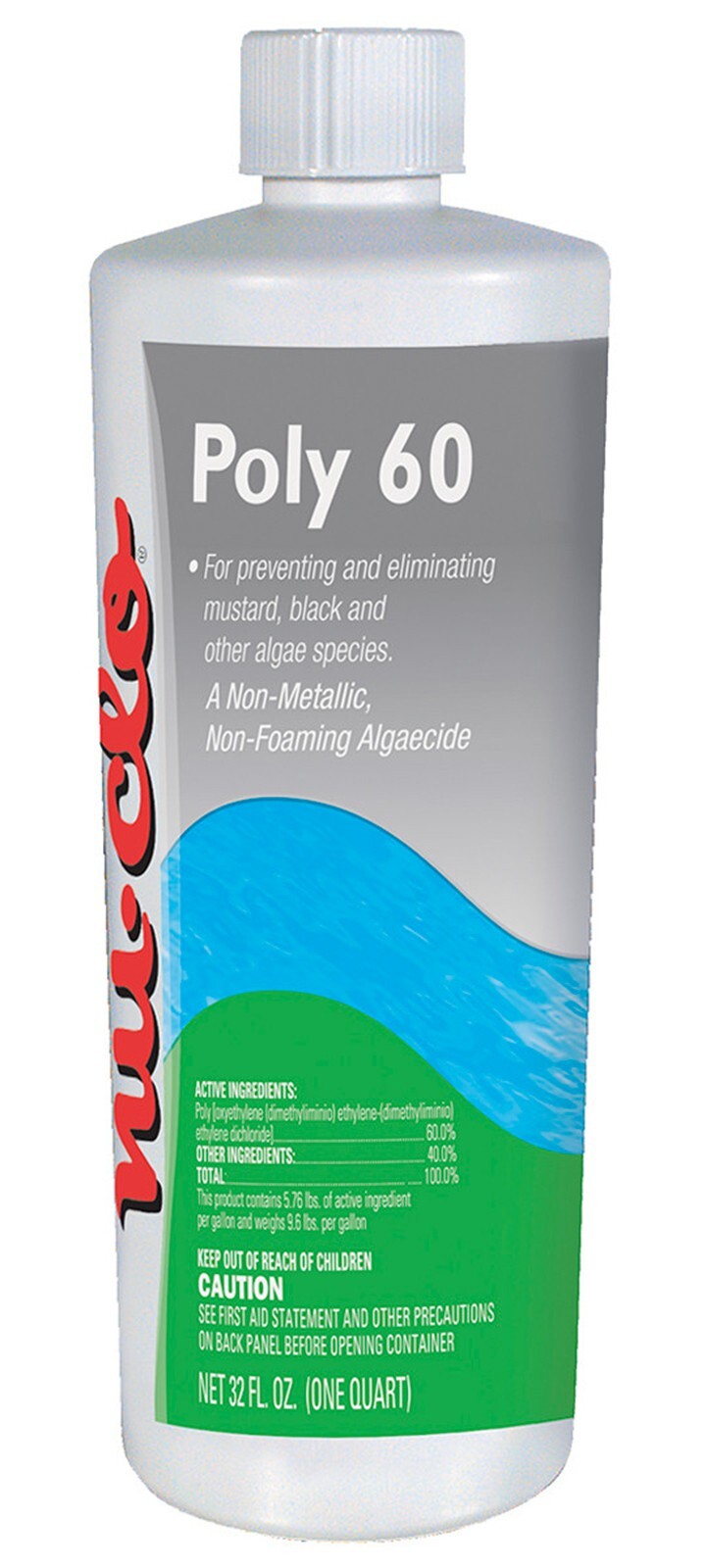 Nu-Clo Poly 60 Algaecide for Swimming Pools 1 Quart (32 Fl. Oz.)