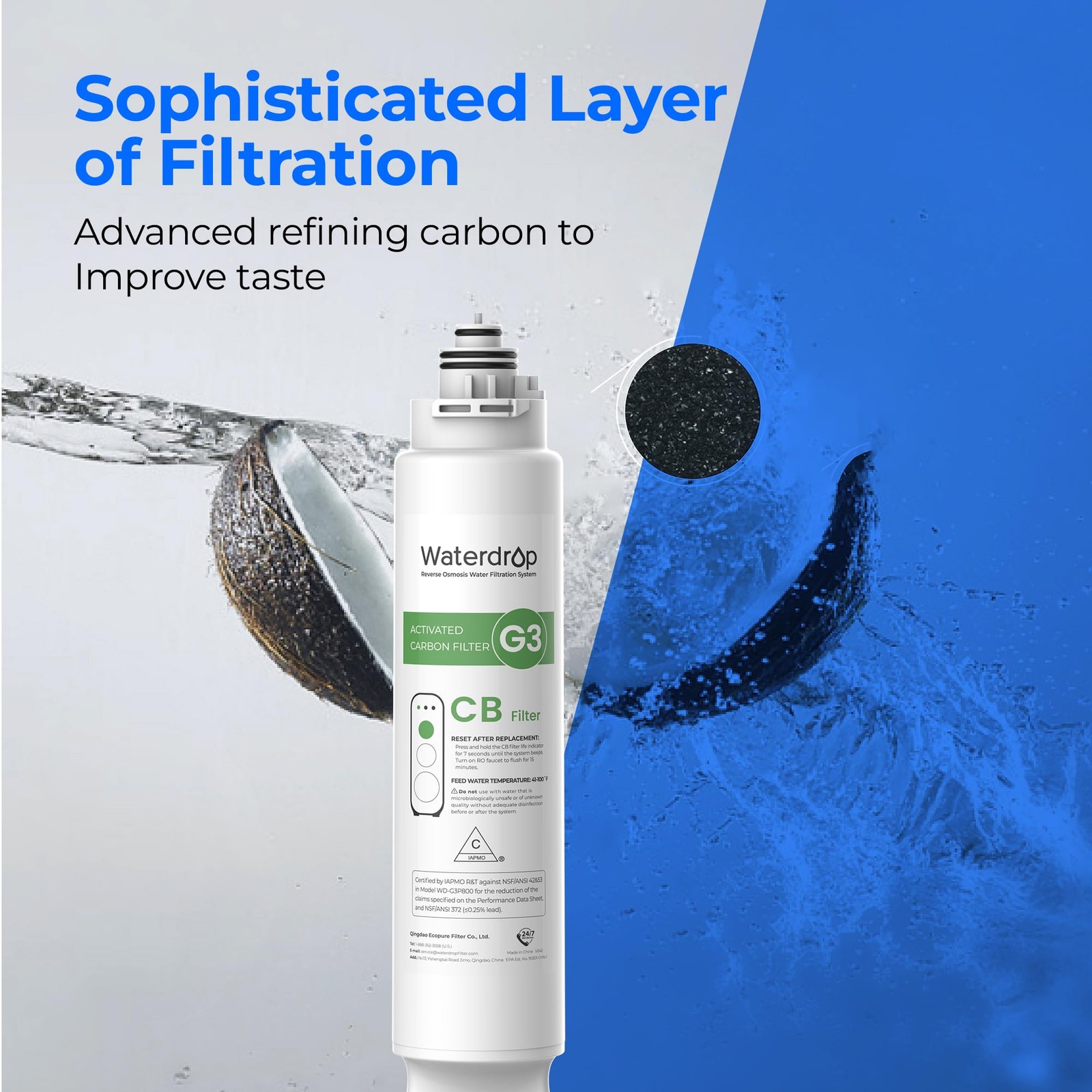 Waterdrop G3 Replacement Filter 1-Year Combo Pack Of 2 Wd-G3-Cf Filters And 1