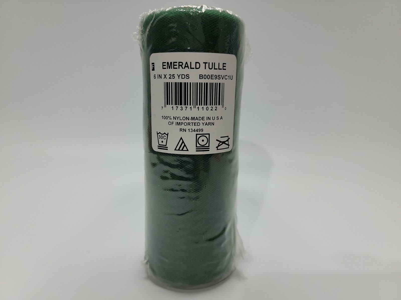 Falk Fabrics Emerald Green Tulle Spool 6 Inch x 25 Yard Decoration Roll.