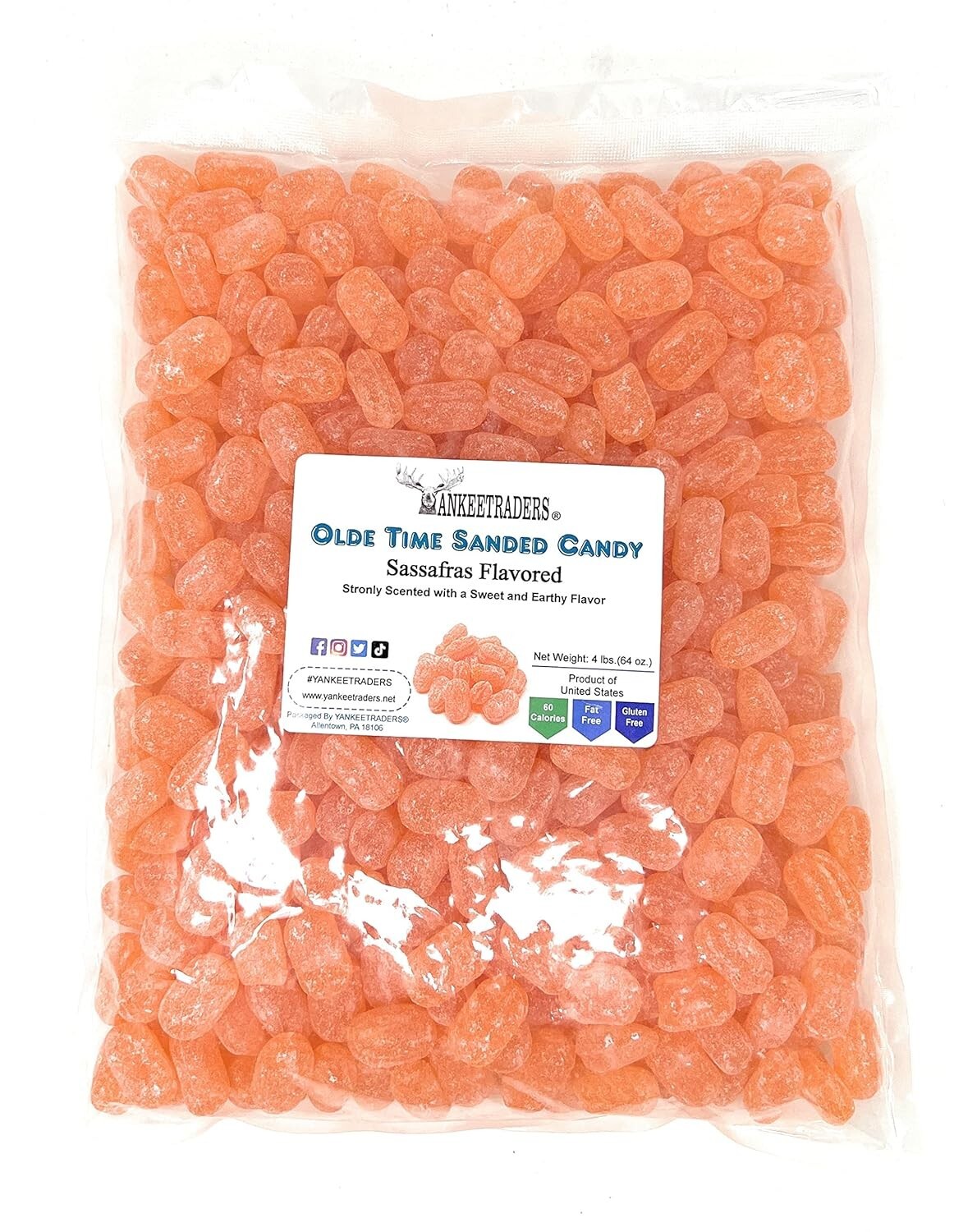 Sassafras Sanded Hard Candy, 4 lbs ~ YANKEETRADERS® ~ FREE SHIPPING