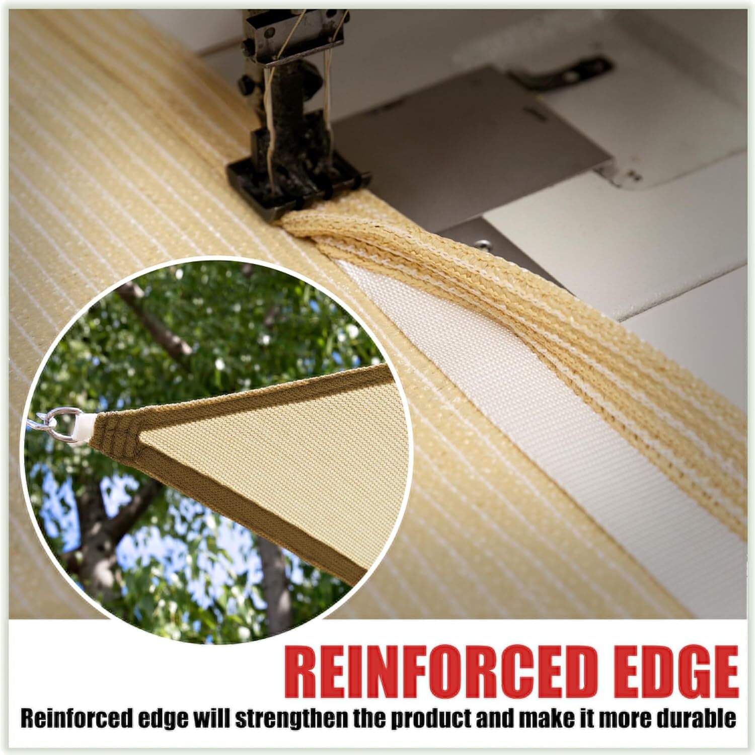 Colourtree Beige Custom Size Rectangle Sun Shade Sail Canopy Fabric Cover Patio