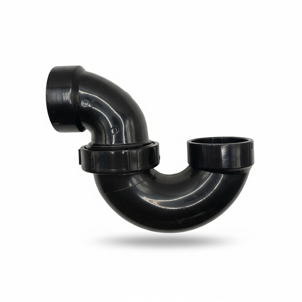 ABS DWV P-Trap with Union-Drain Waste Vent Plumbing Trap–Available in 1-1/2″，2″
