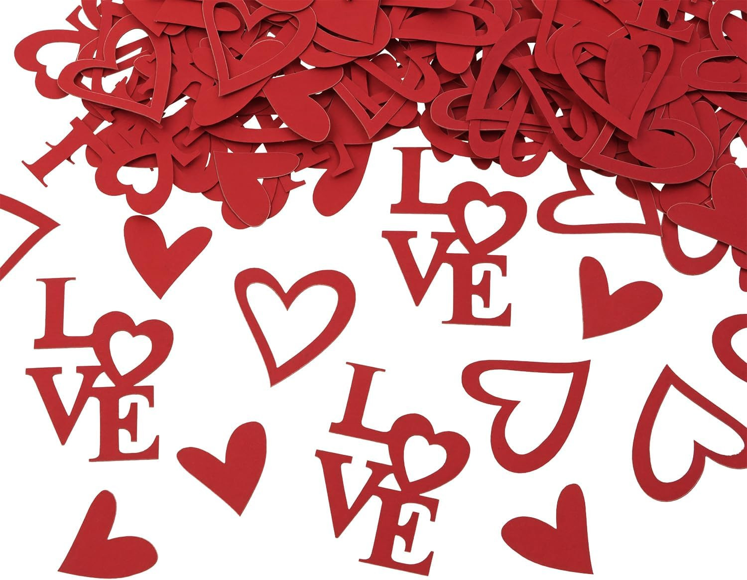 100Pcs Love Heart Confetti Red Love Letter Table Scatter Confetti Sprinkles for