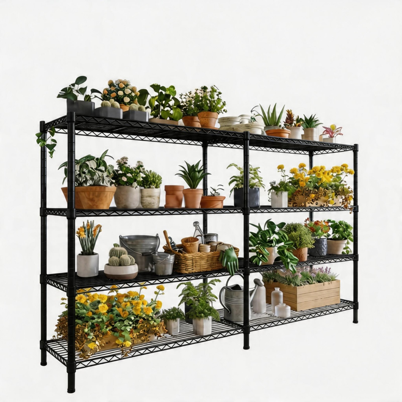 4/5 Tier Heavy Duty Metal Storage Shelf Wire Shelving Unit 1200~2000Lbs Capacity