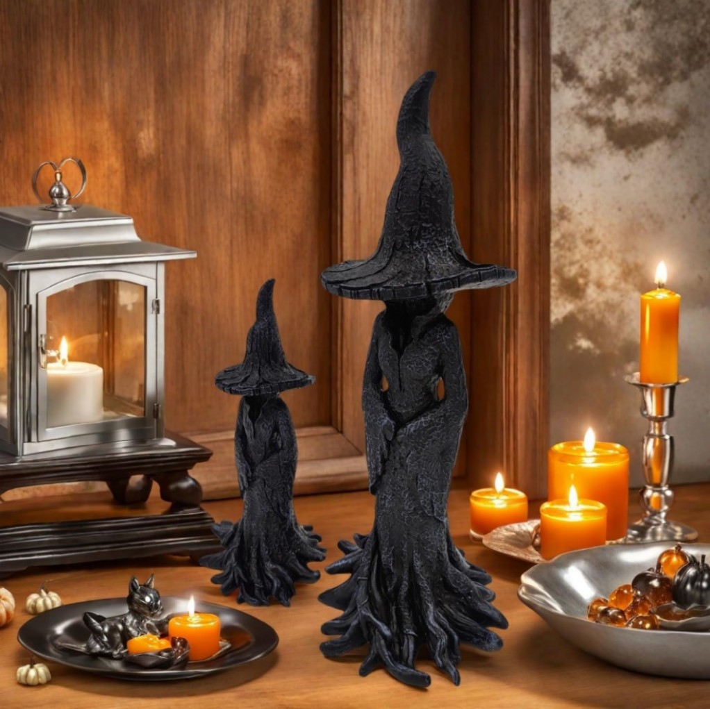 1 Pack Cracker Barrel Tree Witch Statue 2025 30 cm Halloween Decor – New in Box