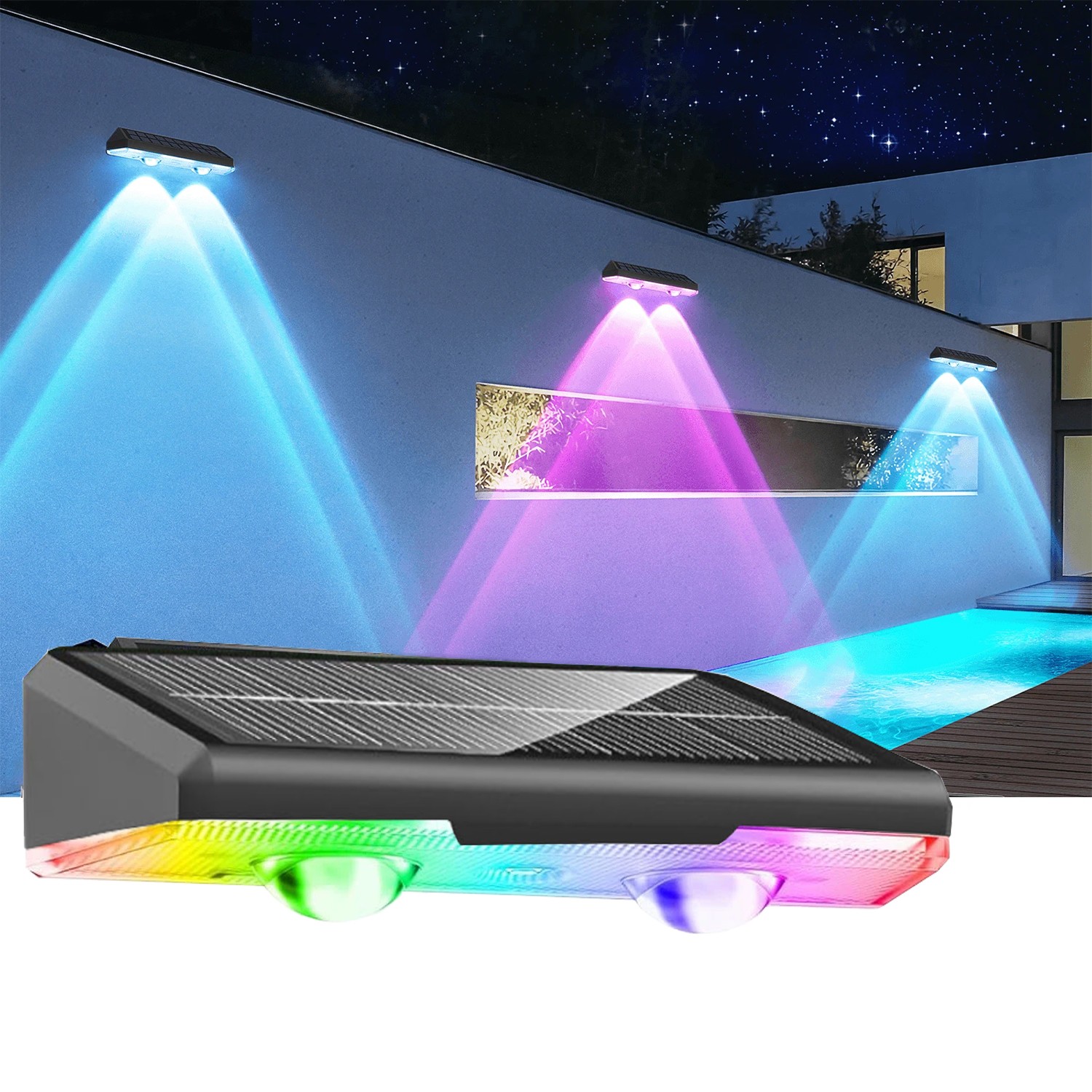 1-8PK LED Solar Power Fence Lights Deck Door Wall Stair Step Outdoor Garden Lamp