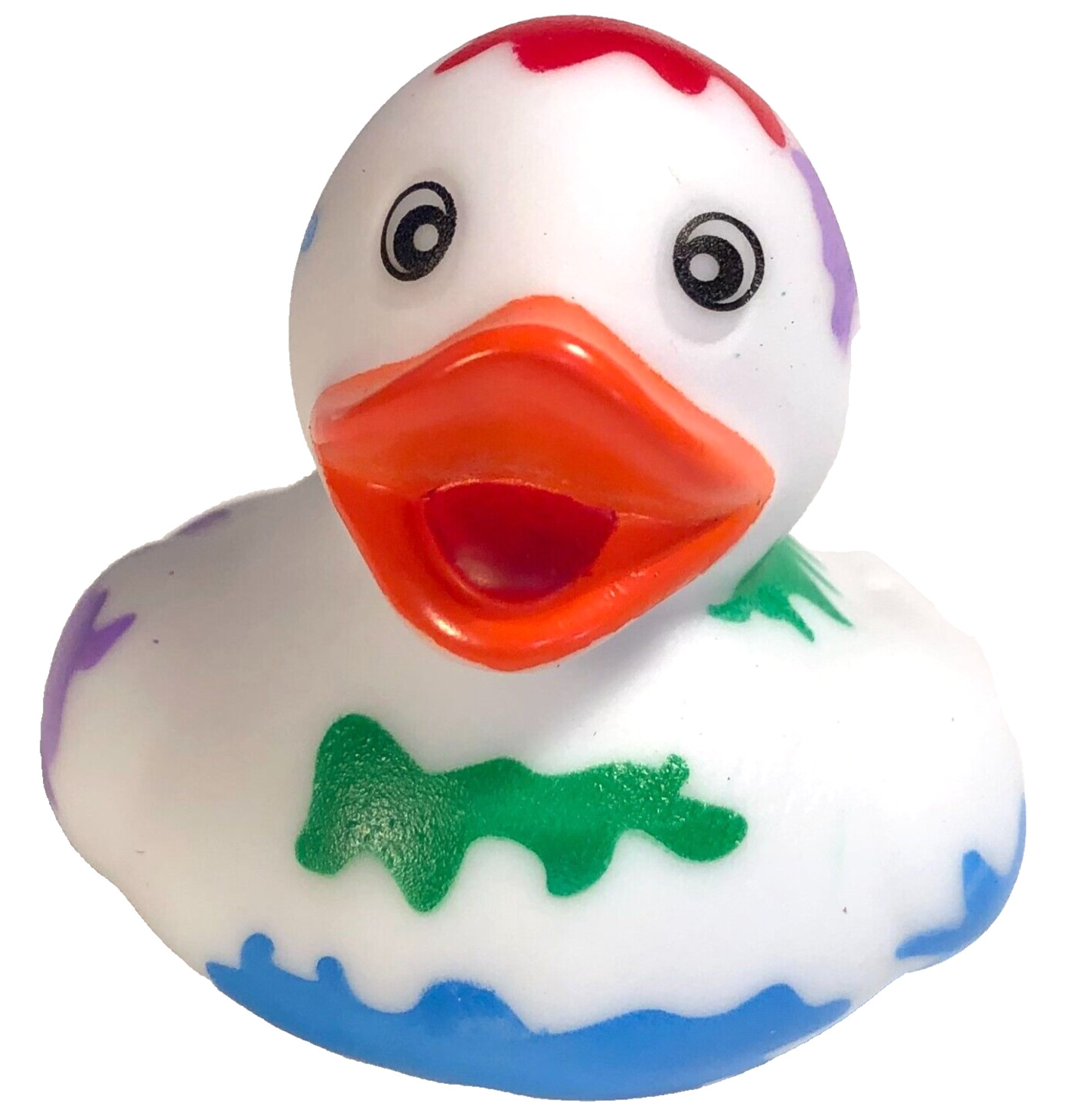 FREE SHIP – WHITE GRAFFITI PAINT SPLASH CRUISING RUBBER DUCK 2″ CRUISE DUCKIE