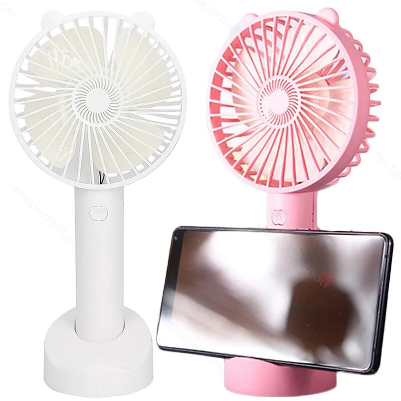 2-in-1 Rechargeable Mini Fan Portable Handheld Desktop Air Cooler Travel Outdoor