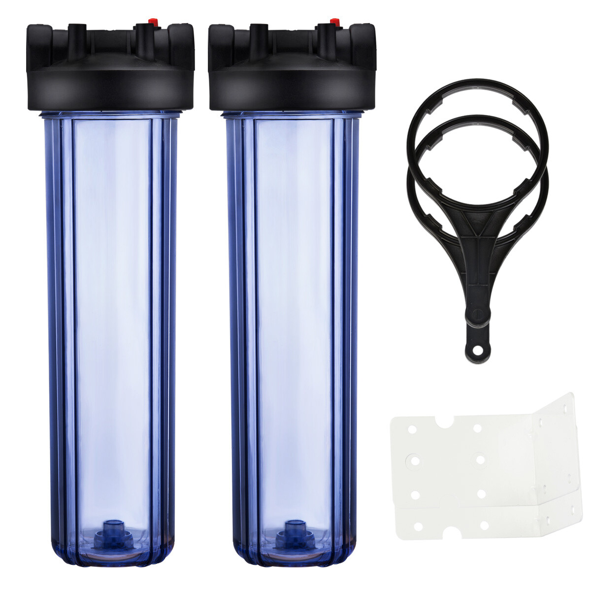 Geekpure 2 Pack 20″ Water Filter Clear Housing For Whole House – 1″ Outlet/Inlet