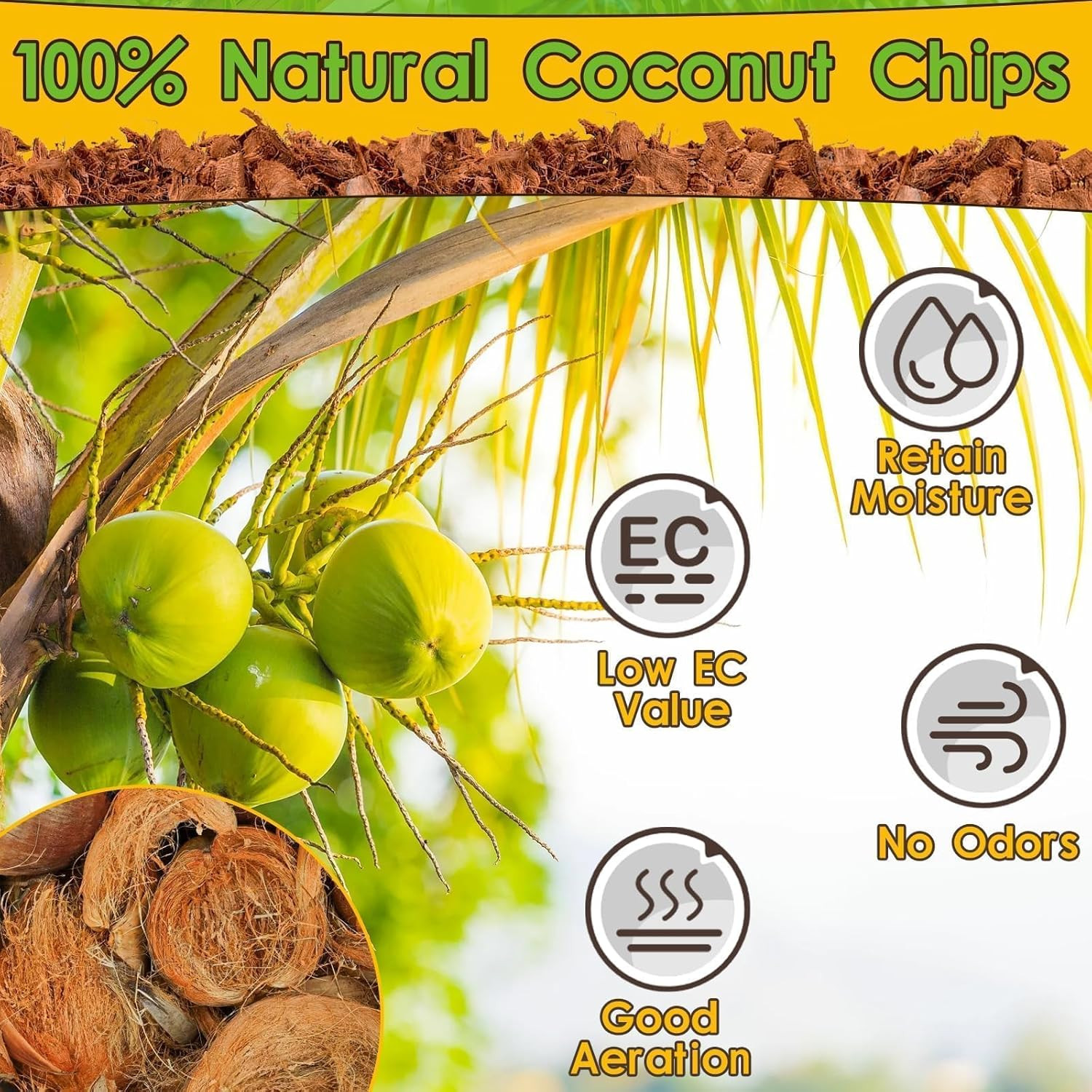 Coco Coir Reptile Substrate 2 Pack Coconut Husk Chips Snake Bedding Brick
