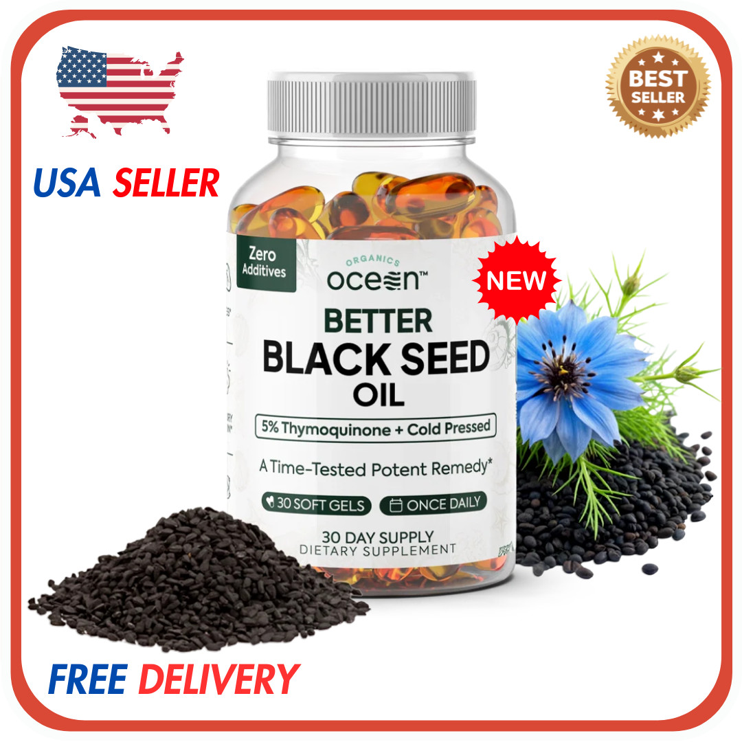 Organics Ocean Better Black Seed Oil 30 Softgels 5% Thymoquinone + Cold Pressed