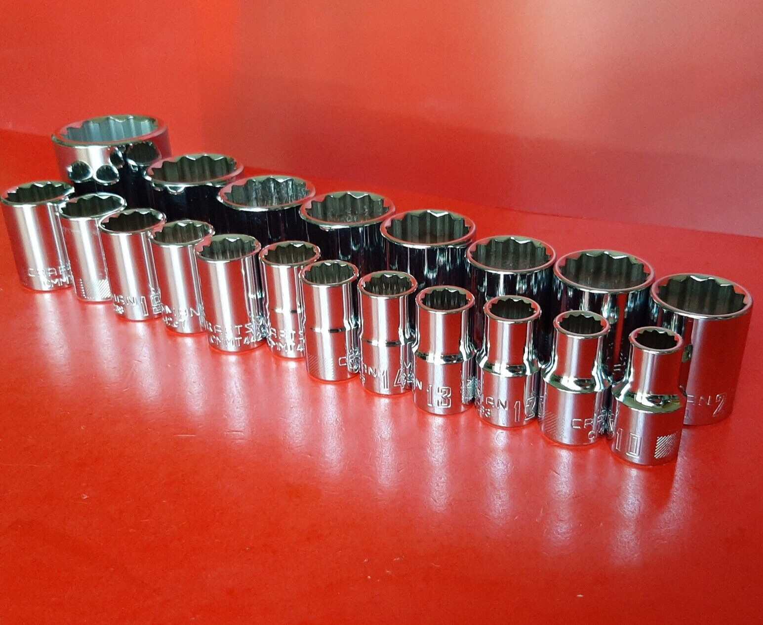 NEW CRAFTSMAN TOOLS 20 Piece 1/2″ Drive METRIC Shallow 12 Point Socket set