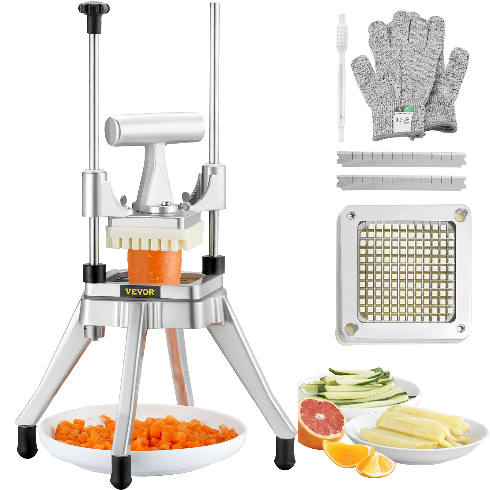 VEVOR 1/4” Vegetable Dicer Commercial Fruit Slicer Chopper French Fry Cutter