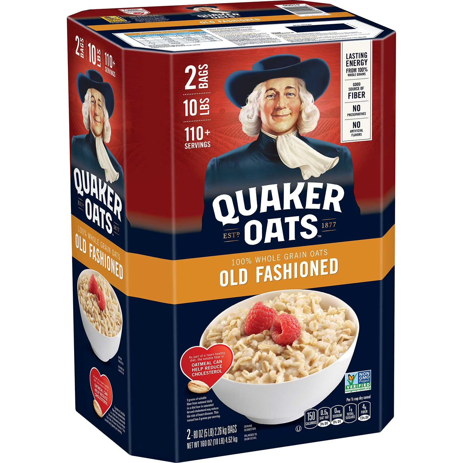 Quaker Old Fashioned Oats 10 lb Total Non GMO Rolled Oatmeal Bulk.