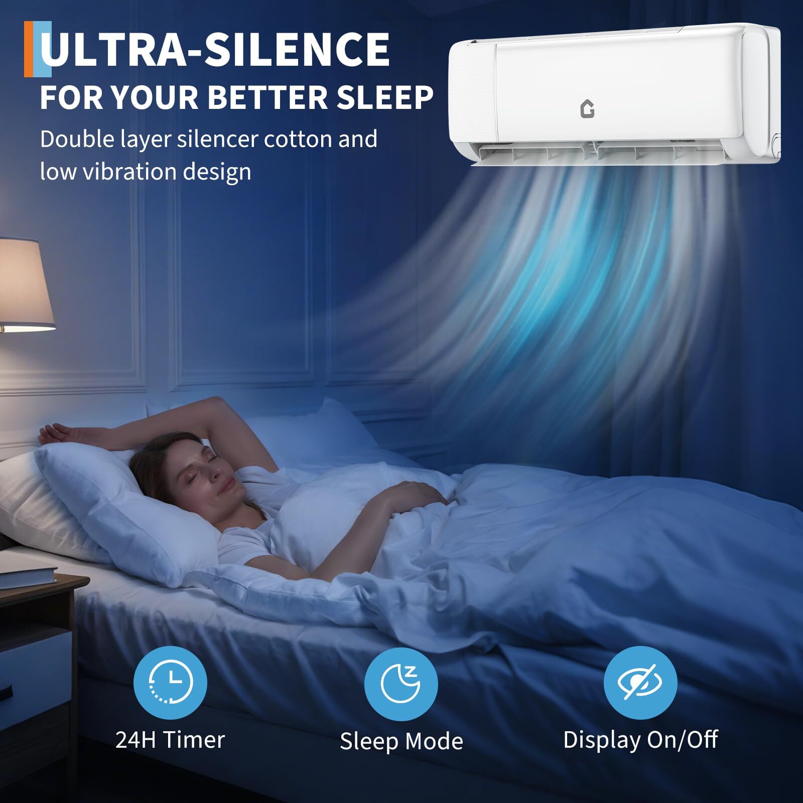 ✅12000BTU Mini Split Air Conditioner Ductless 21 SEER2 Ductless AC w/Heat Pump U