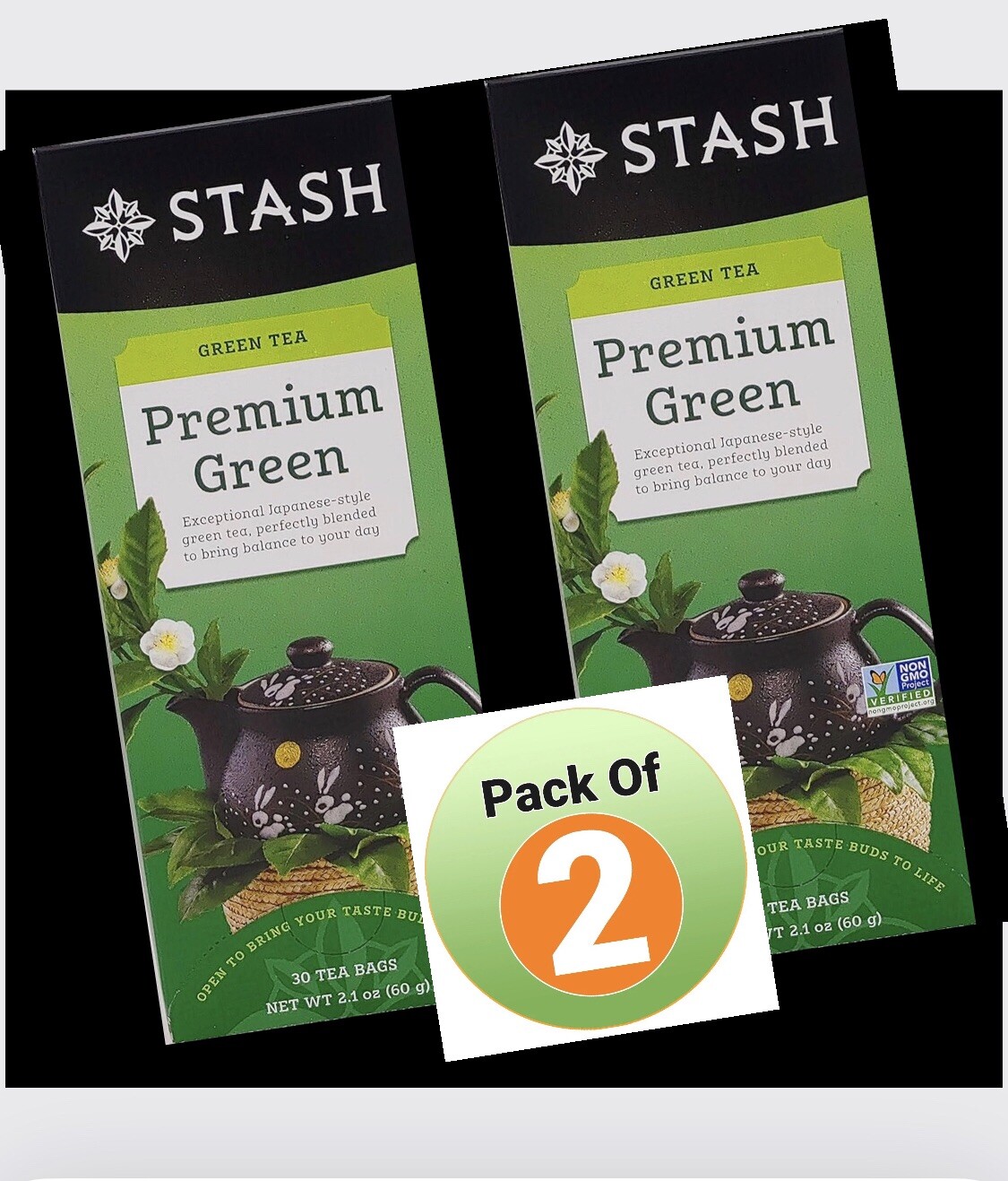 2 Box Stash Premium Green Tea. 60 Tea Bags. Blended Green Tea.