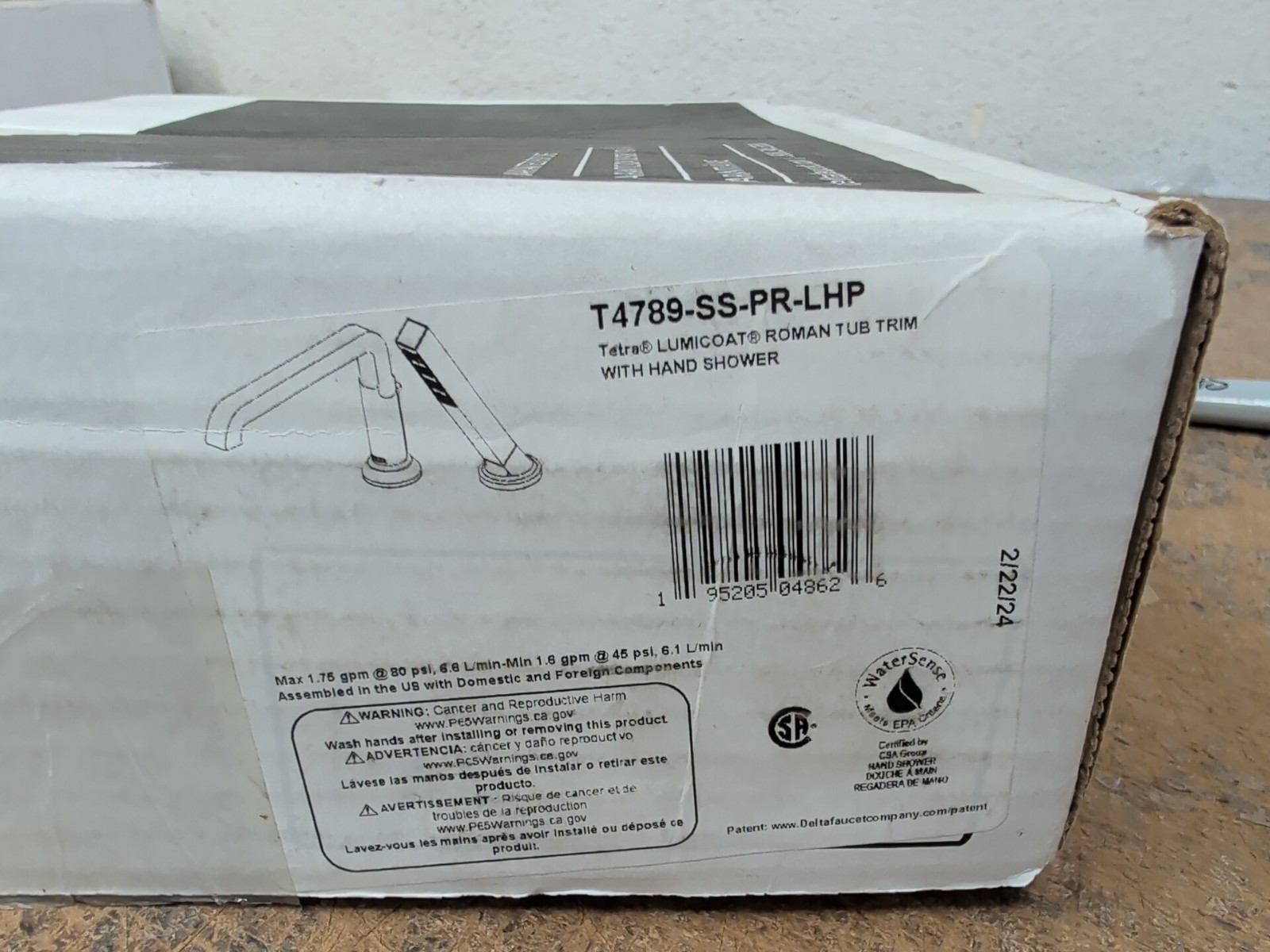 Delta T4789-SS-PR-LHP Tetra Roman Tub Filler with Diverter & Hand Shower – Lumic