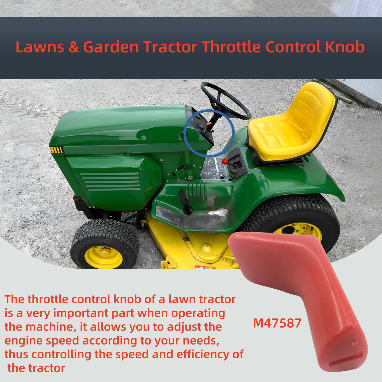 Dgdhf Replacement Throttle Control Knob M47587 Fits As shown in the picture