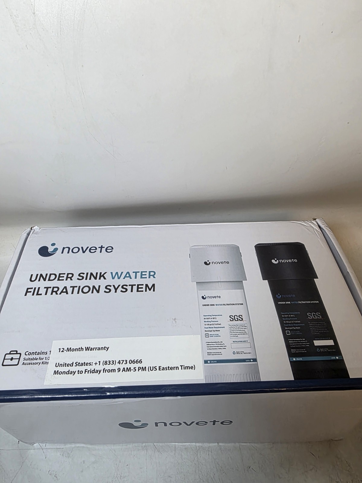 NOVETE Under Sink Water Filtration System with Stainless Faucet, UWF0A-KPC White