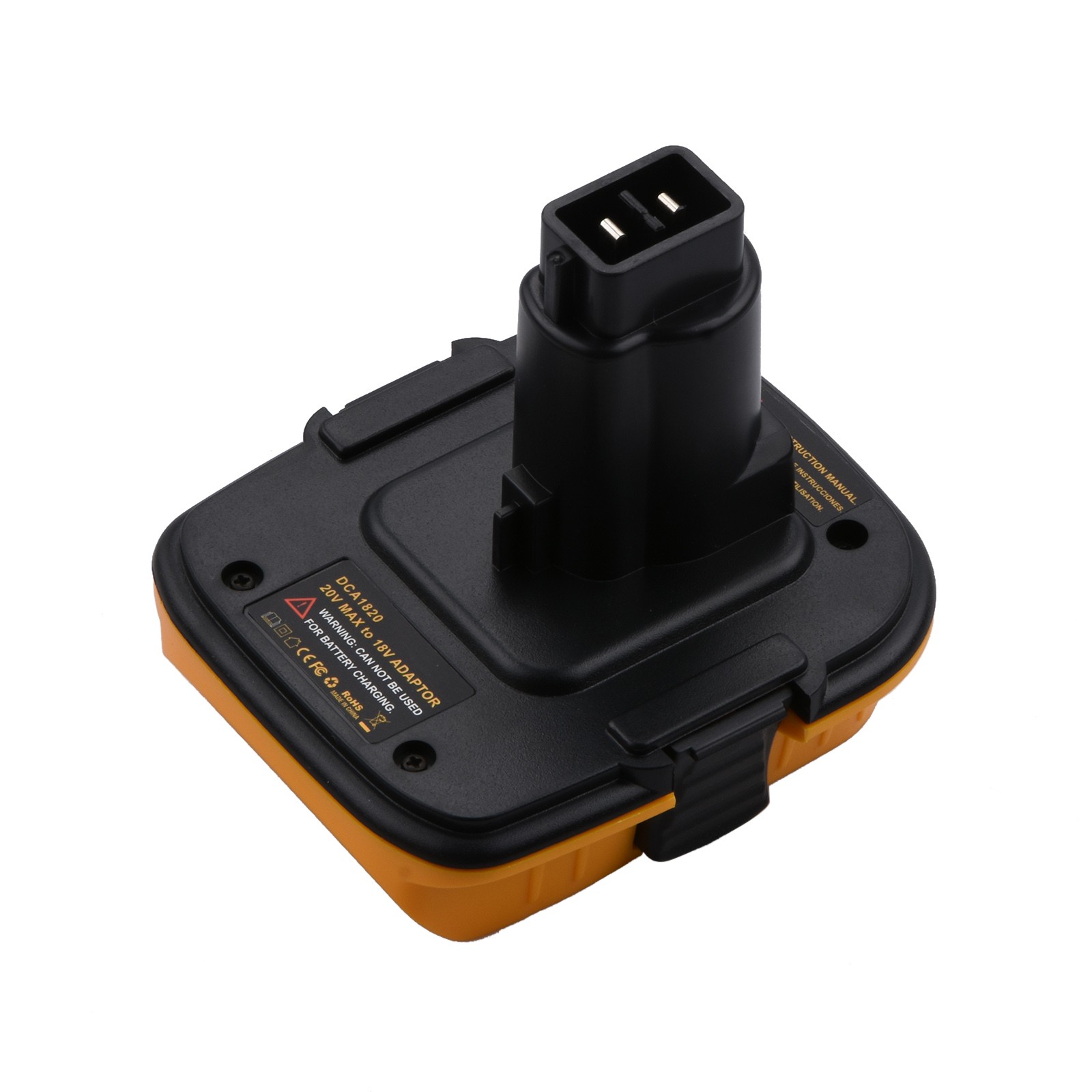 Black&Yellow Battery Adapter Replacement Parts For DEWALT 18V Lithium Battery