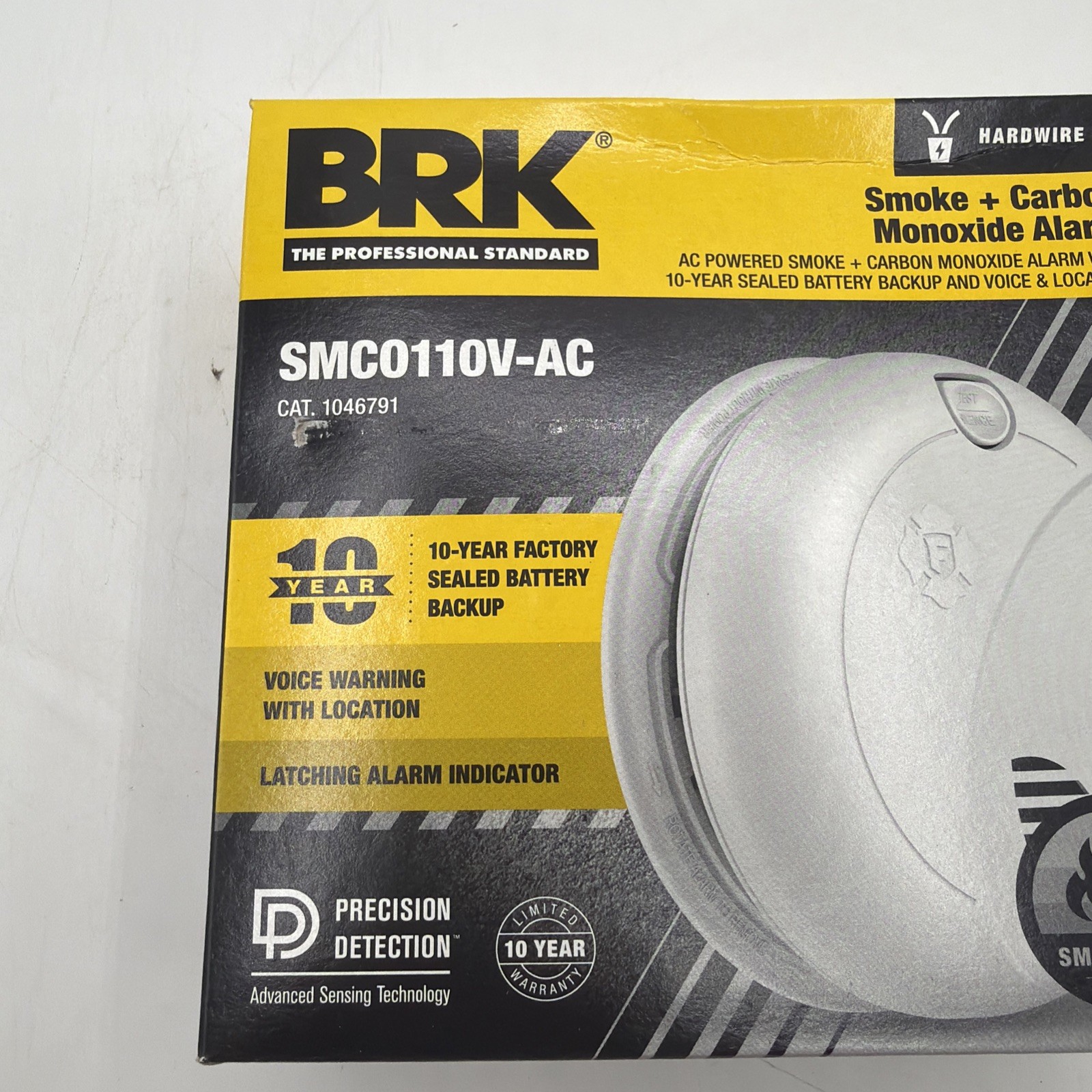 First Alert BRK SMC0110V-AC Interconnect Hardwired Smoke CO Alarm Battery Voice