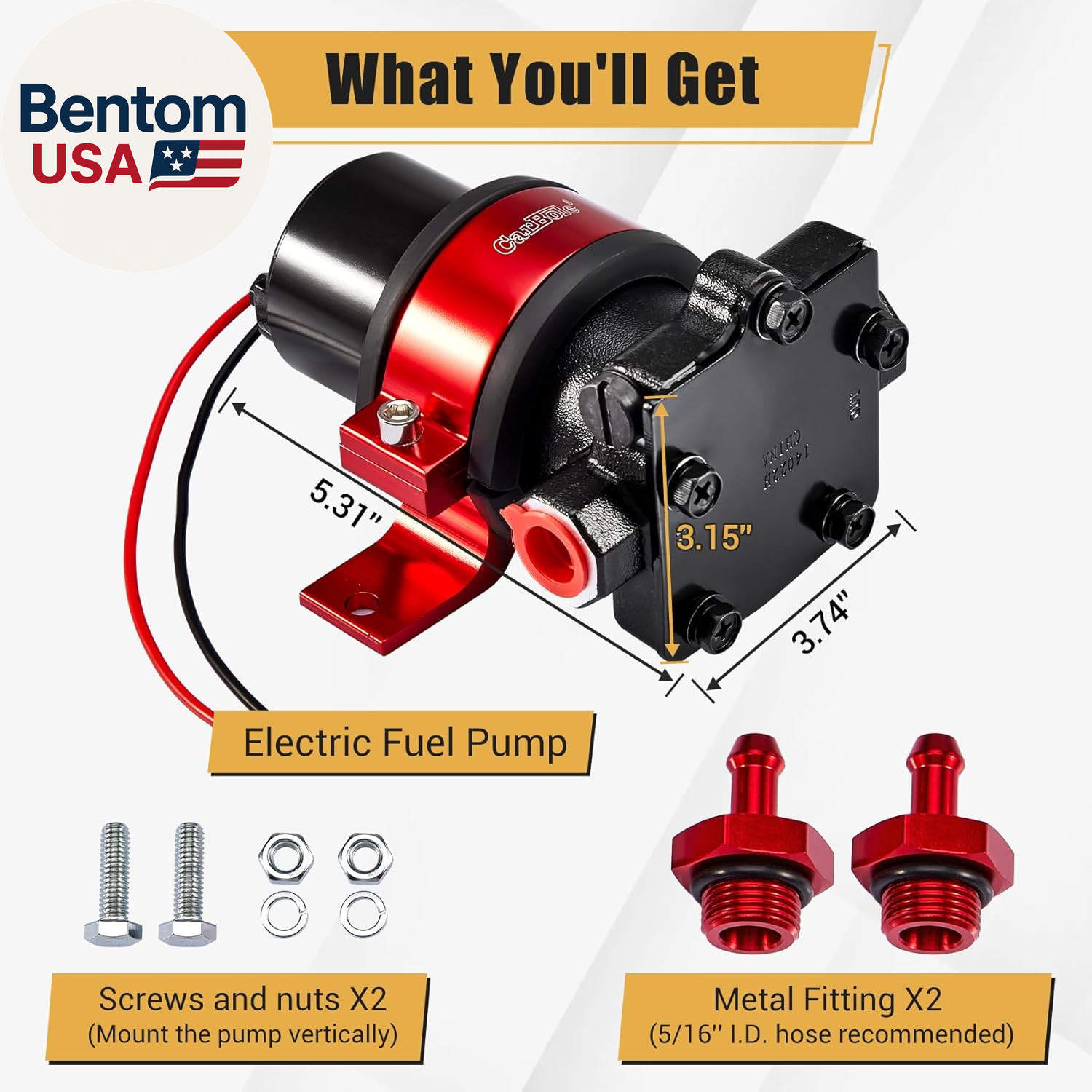 110 GPH Electric Performance Fuel Pump DC 12V with Mounting Bracket