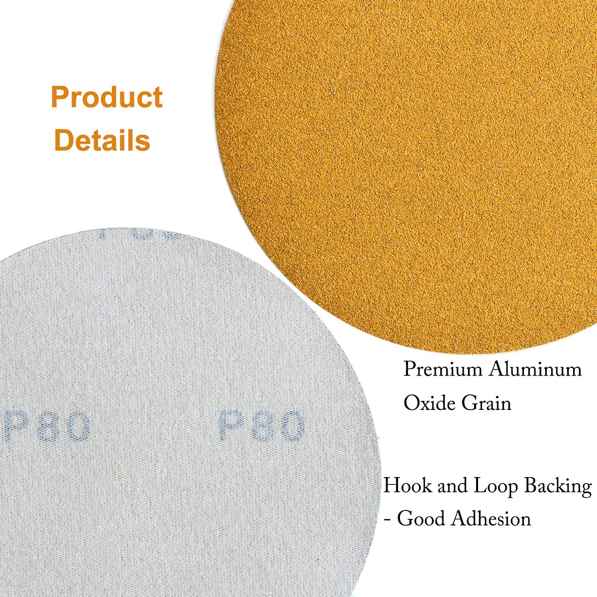 SATC 25PCS 6″(150mm) Hook&Loop Sanding Disc – Aluminum Oxide 0-Hole P40 for Wood